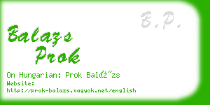 balazs prok business card